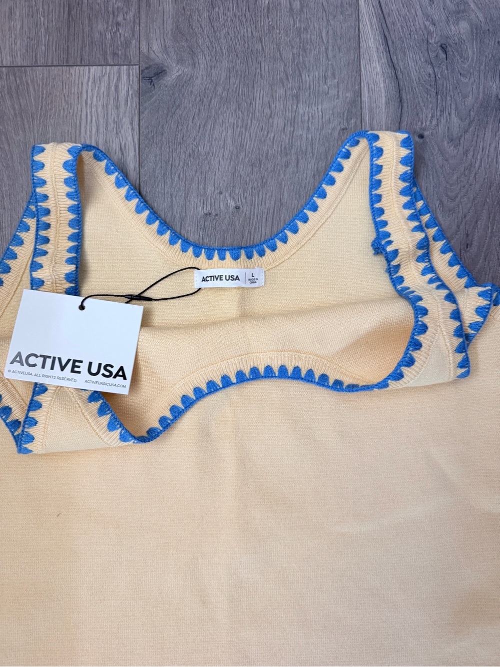 Active USA Yellow Tank with Blue Trim Accent - Picture 2 of 2